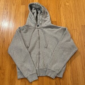 Brandy Melville Gray Zip-Up Hoodie (One size fits all)